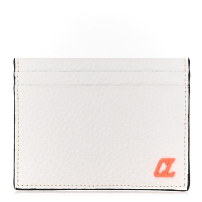 Christian Louboutin Calfskin Card Holder White Fluo Orange 1 of 8