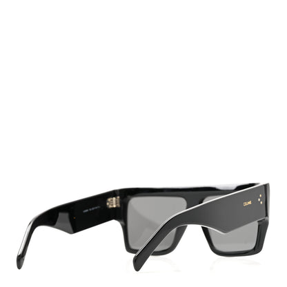 Celine Acetate Flat Top Rectangular Sunglasses CL400921 Black 8 of 14