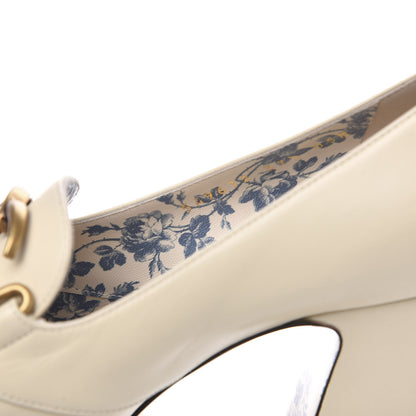 Gucci Malaga Kid GG Victoire 95mm Loafer Pumps 37.5 Vintage White 8 of 9
