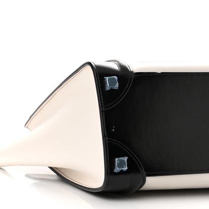 Celine Smooth Calfskin Lizard Embossed Micro Luggage White Black 8 of 17