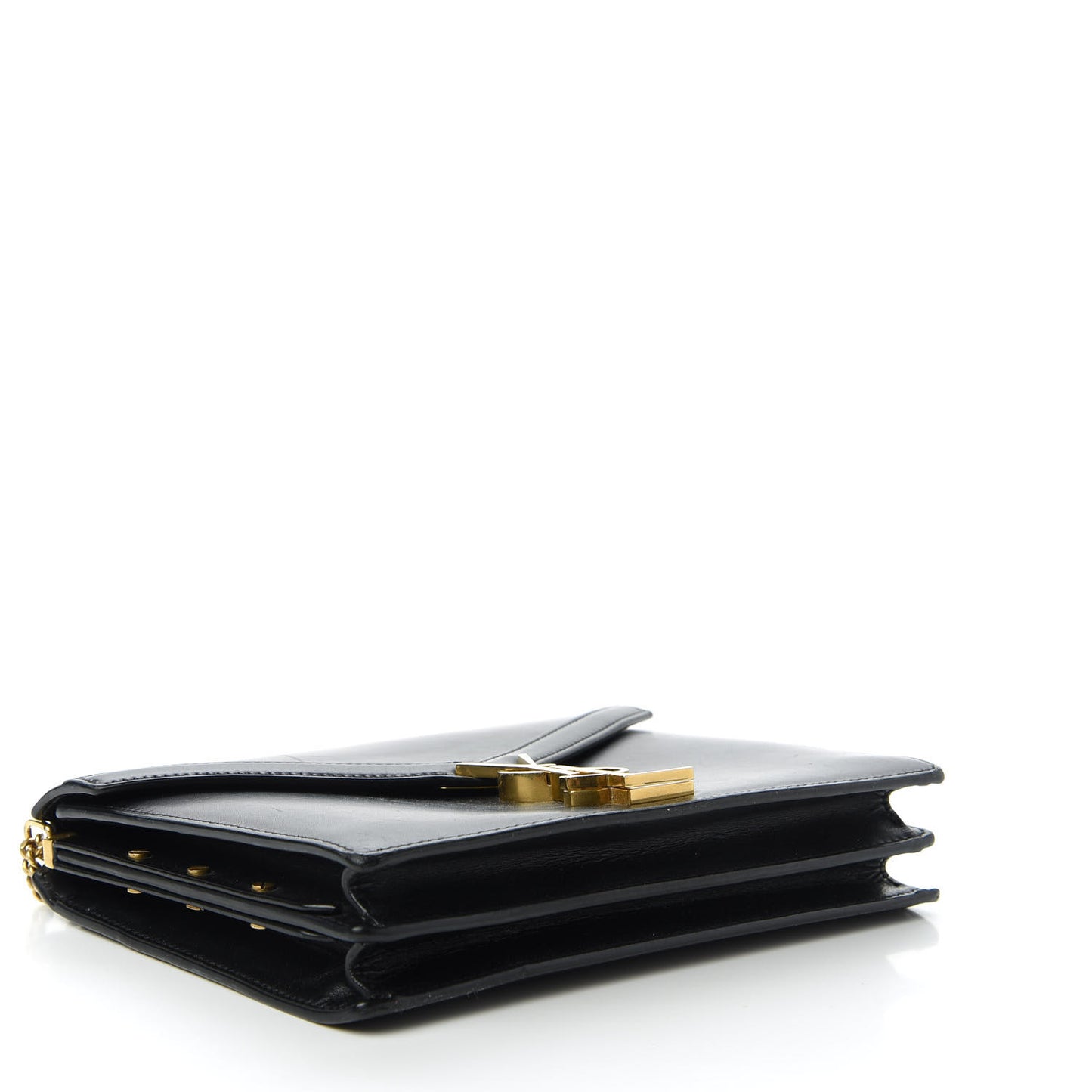Smooth Calfskin Monogram Cassandra Clasp Bag Black