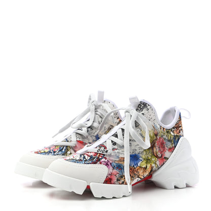 Christian Dior Neoprene Rubber Champetre Print Womens D-Connect Sneakers 35 White Multicolor 3 of 8