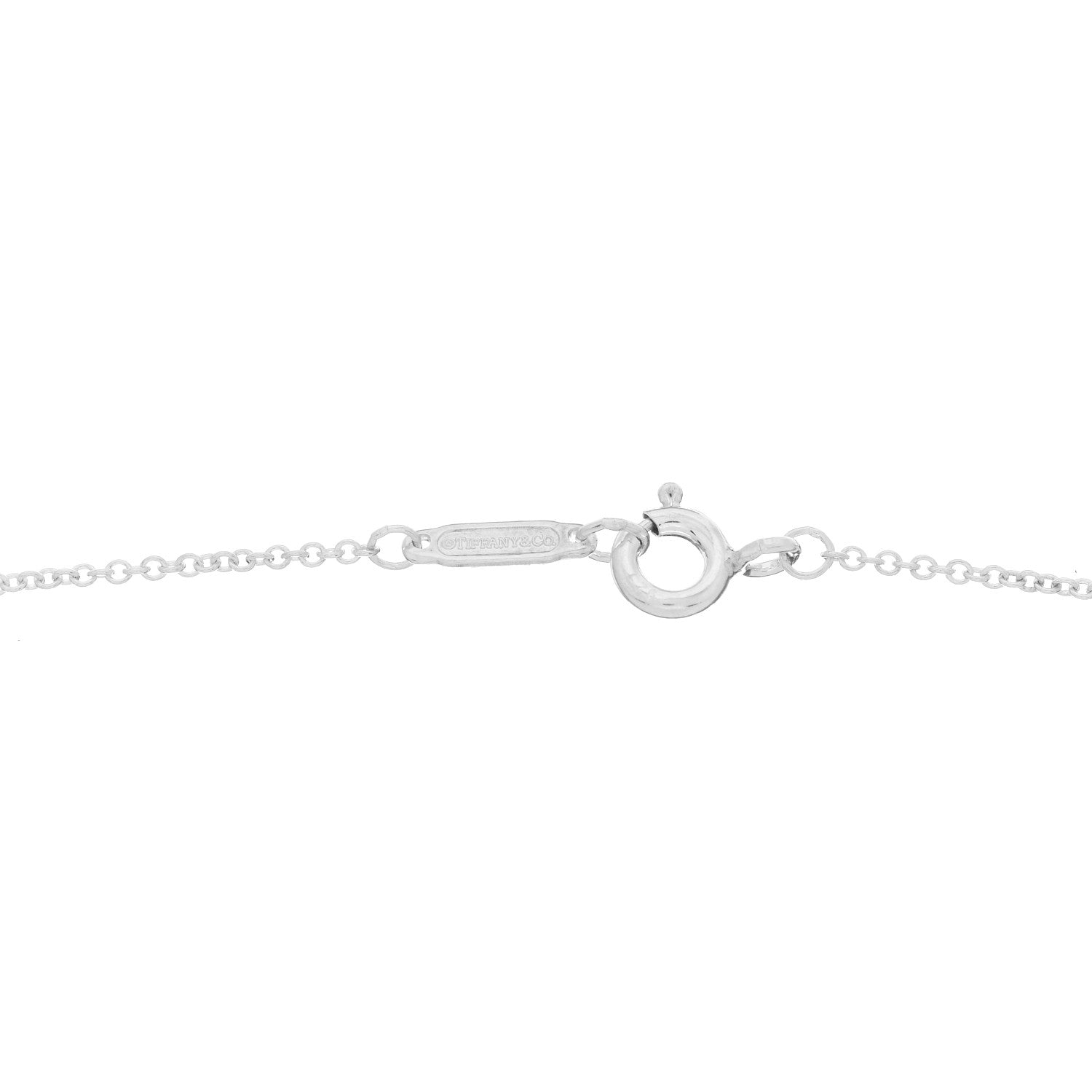 Tiffany Sterling Silver Diamond 1837 Circle Lock Necklace 4 of 4