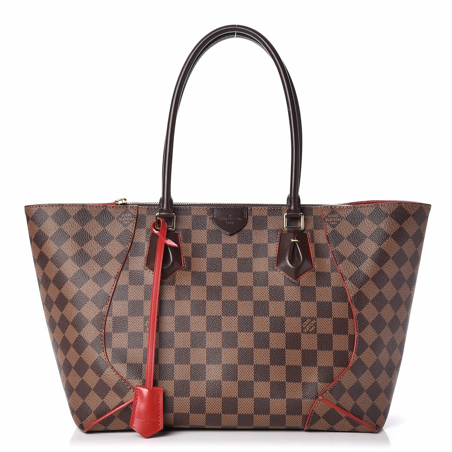 Damier Ebene Caissa Tote MM Cherry