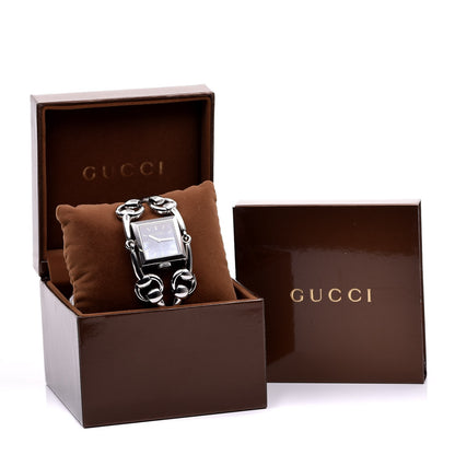 Gucci Stainless Steel Blue Mother of Pearl 20mm Signoria Quartz Watch 7 of 7