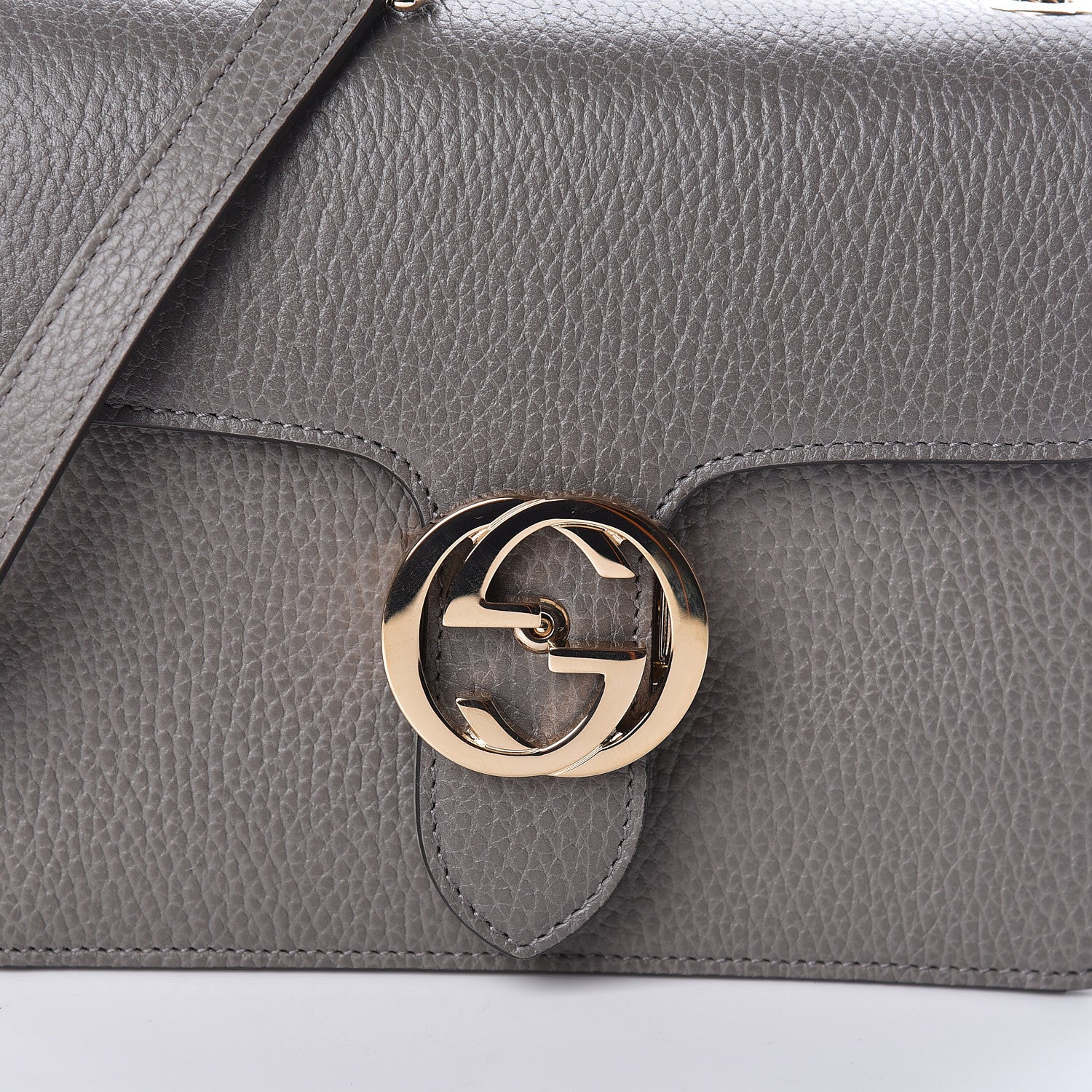 Gucci Dollar Calfskin Small Interlocking G Shoulder Bag Loess 10 of 10