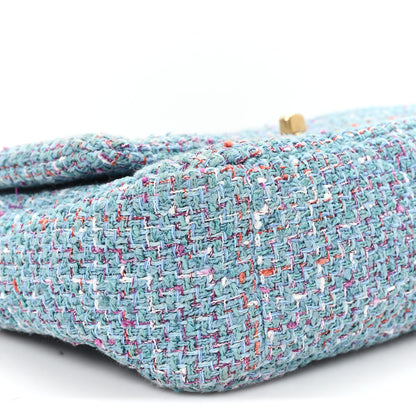 Chanel Tweed Quilted Medium Chanel 19 Flap Blue Multicolor 9 of 11