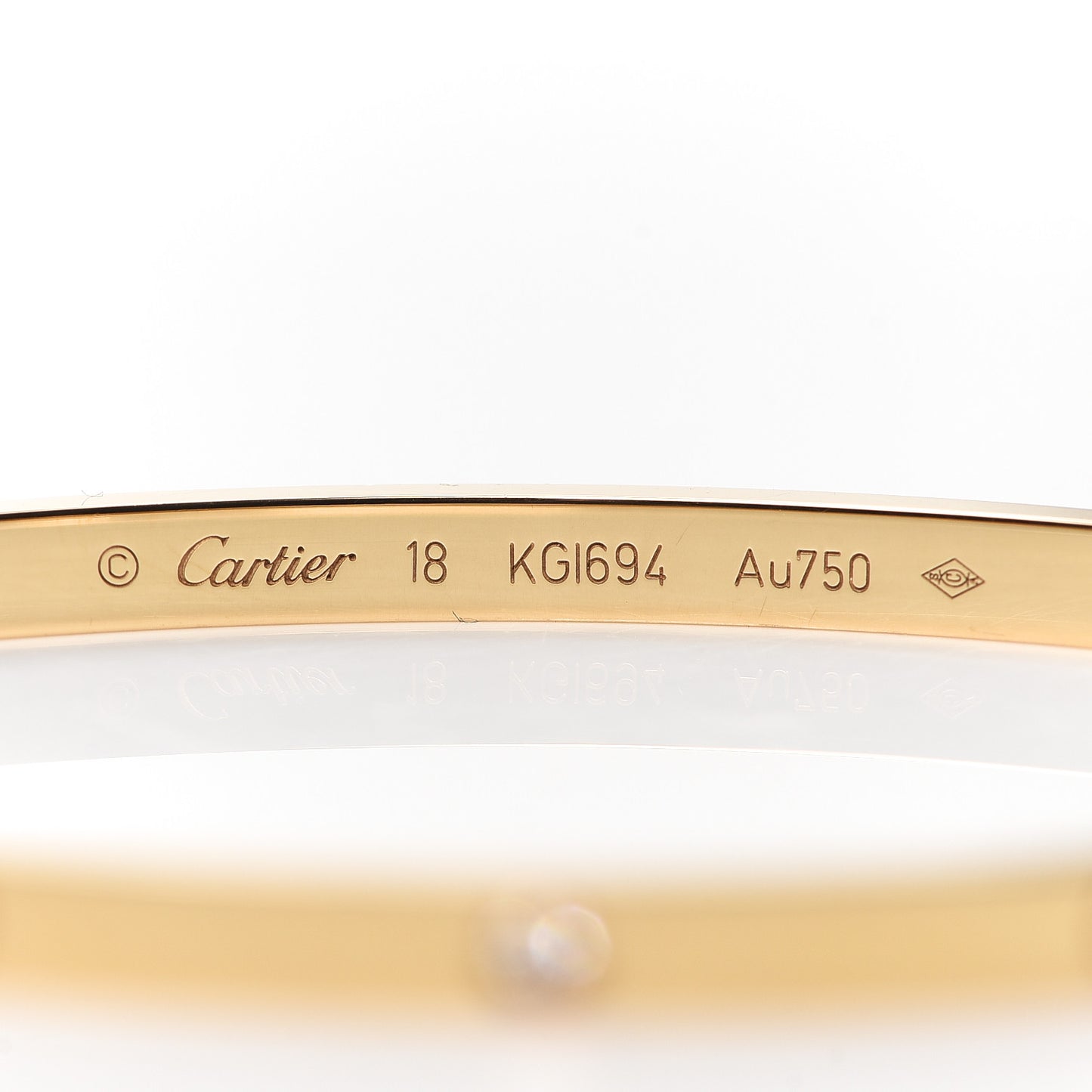 18K Yellow Gold 6 Diamond Small LOVE Bracelet 18