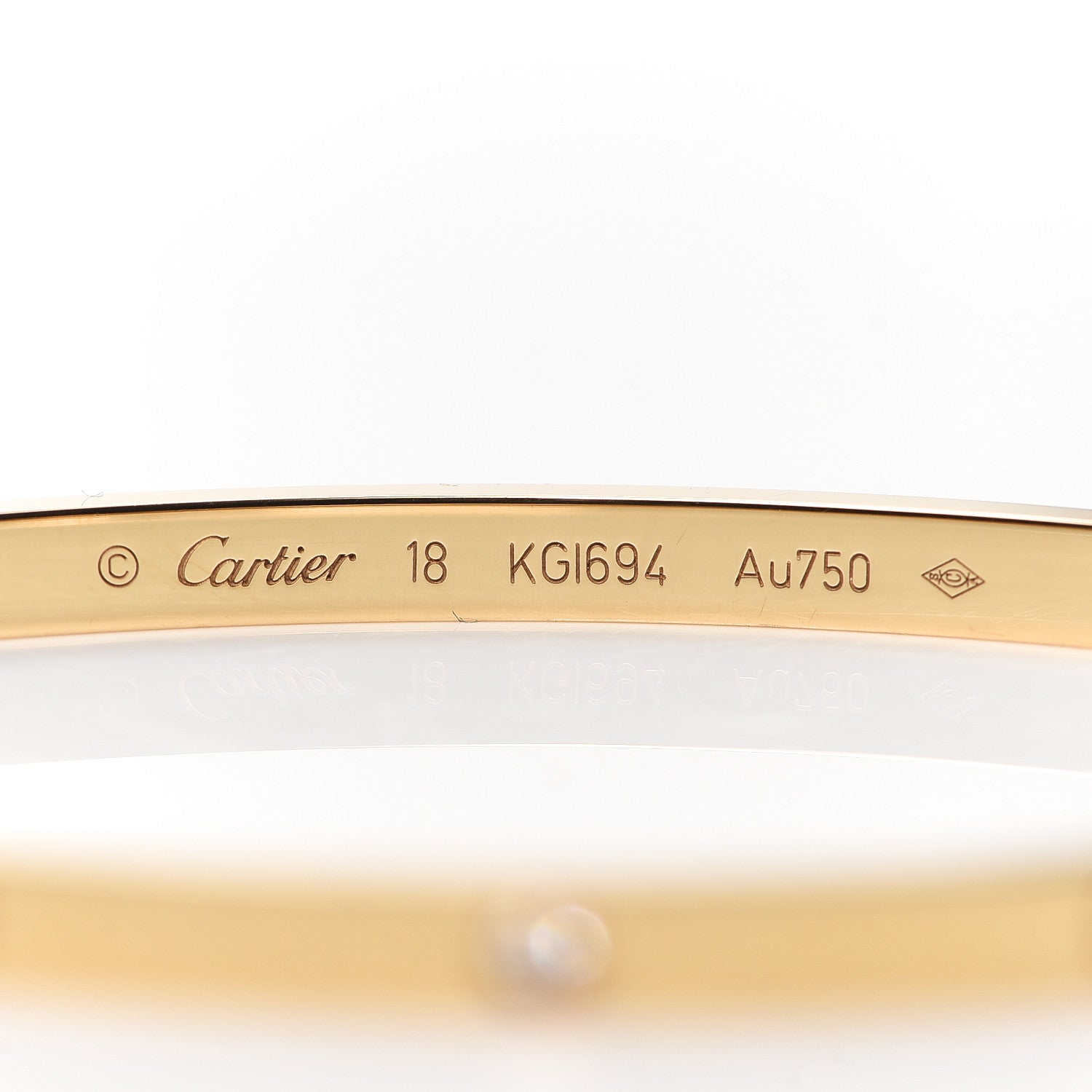Cartier 18K Yellow Gold 6 Diamond Small LOVE Bracelet 18 4 of 8
