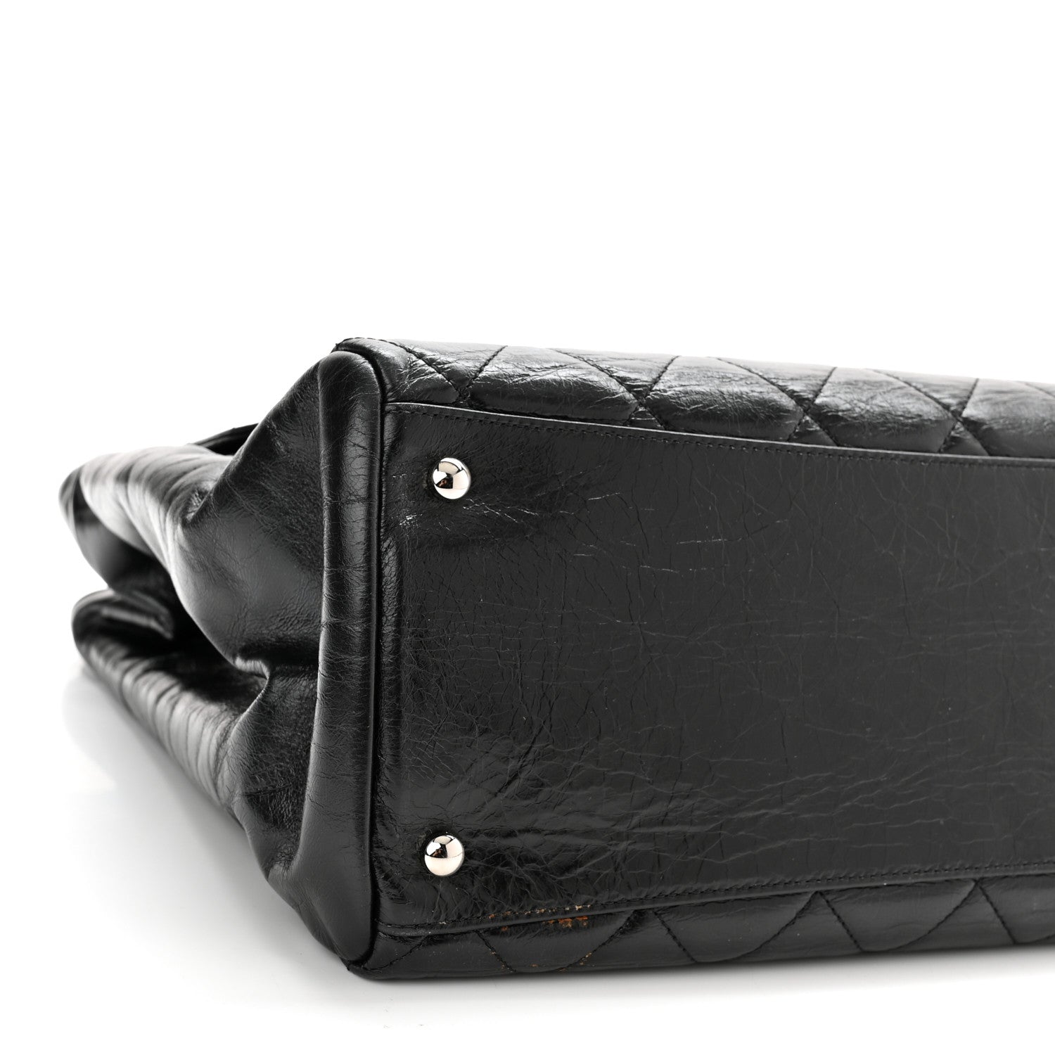 Chanel Glazed Calfskin Quilted Large CC Delivery Tote Black 9 of 14