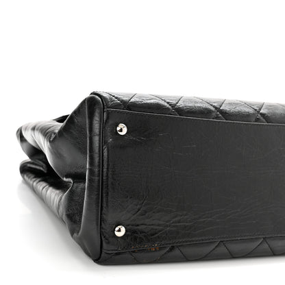 Chanel Glazed Calfskin Quilted Large CC Delivery Tote Black 9 of 14