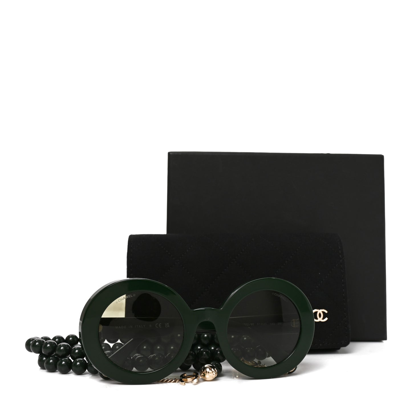 Acetate Round Chain Sunglasses 5489 Green