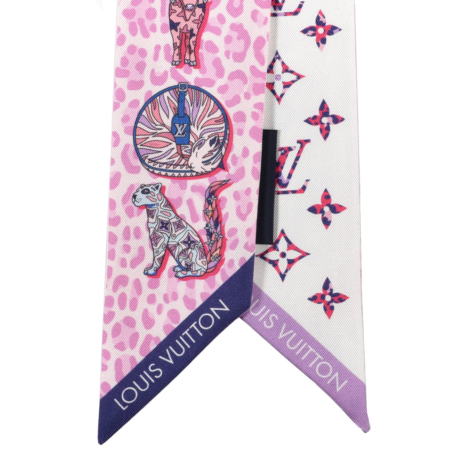 Louis Vuitton Silk Monogram Bestiary BB Bandeau Rose 2 of 3