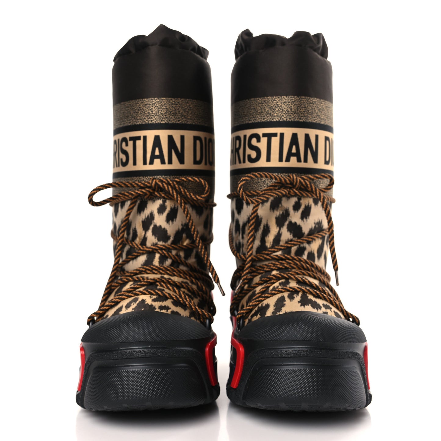 Oblique Leopard Nylon DiorAlps Boot 37 Beige