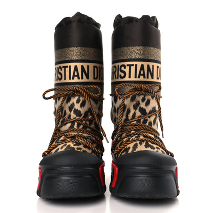Christian Dior Oblique Leopard Nylon DiorAlps Boot 37 Beige 2 of 7