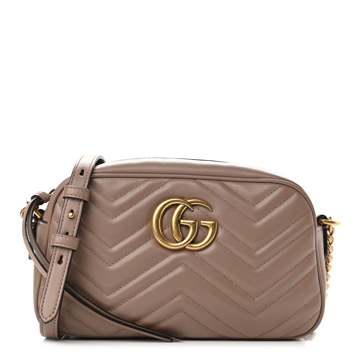 Gucci Calfskin Matelasse Small GG Marmont Chain Shoulder Bag Porcelain Rose 1 of 9