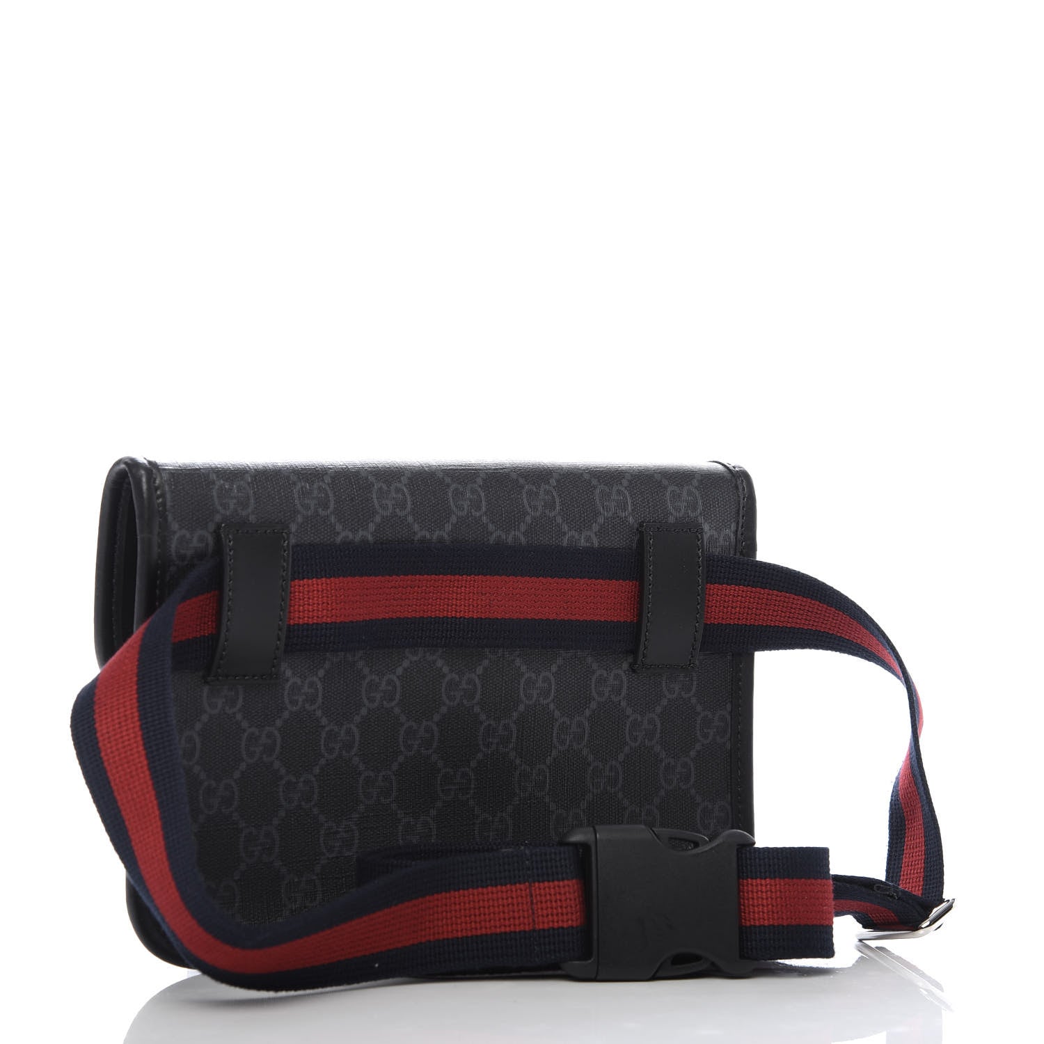 Gucci GG Supreme Monogram Web Slim Belt Bag Black Grey 3 of 9