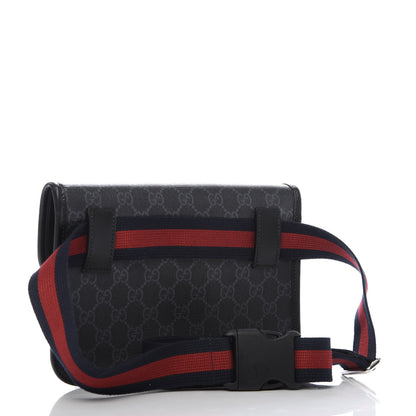 Gucci GG Supreme Monogram Web Slim Belt Bag Black Grey 3 of 9