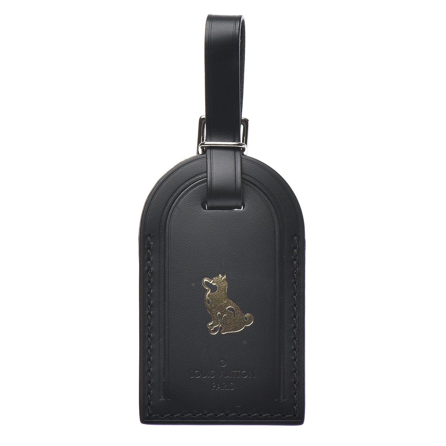 Calfskin Luggage Tag Black