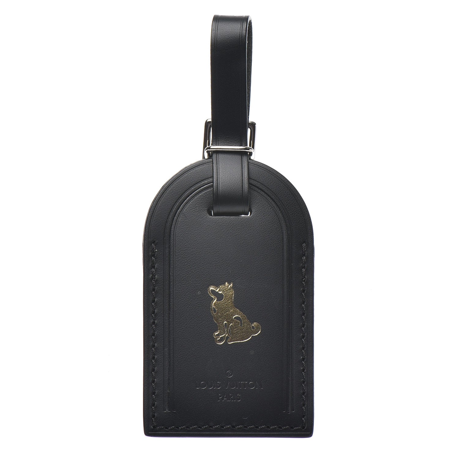 Louis Vuitton Calfskin Luggage Tag Black 1 of 3