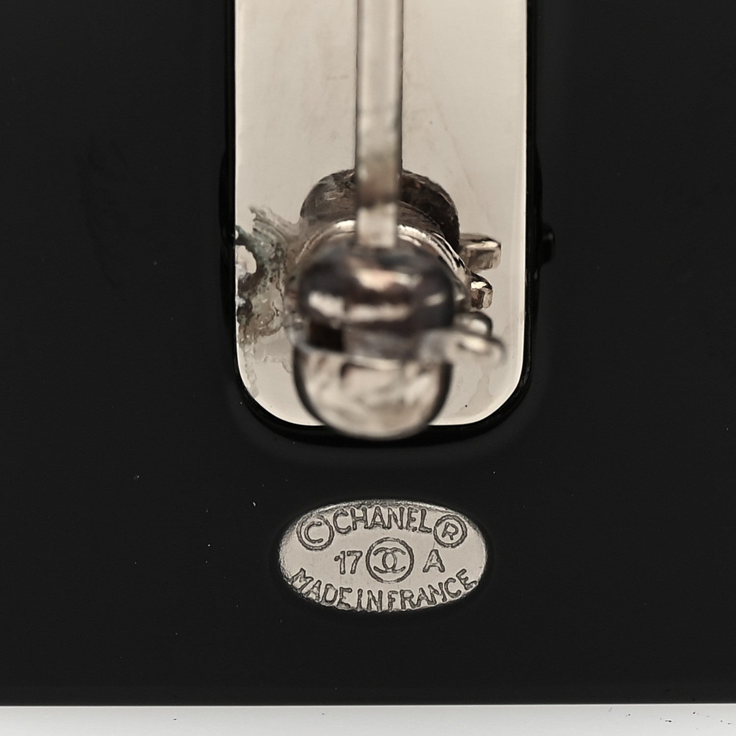 Chanel Resin Strass Perfume Bottle CC Brooch Black Gold 3 of 4