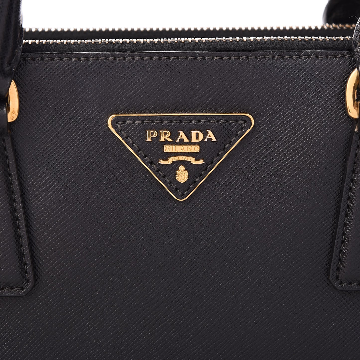 Saffiano Small Galleria Double Zip Tote Black