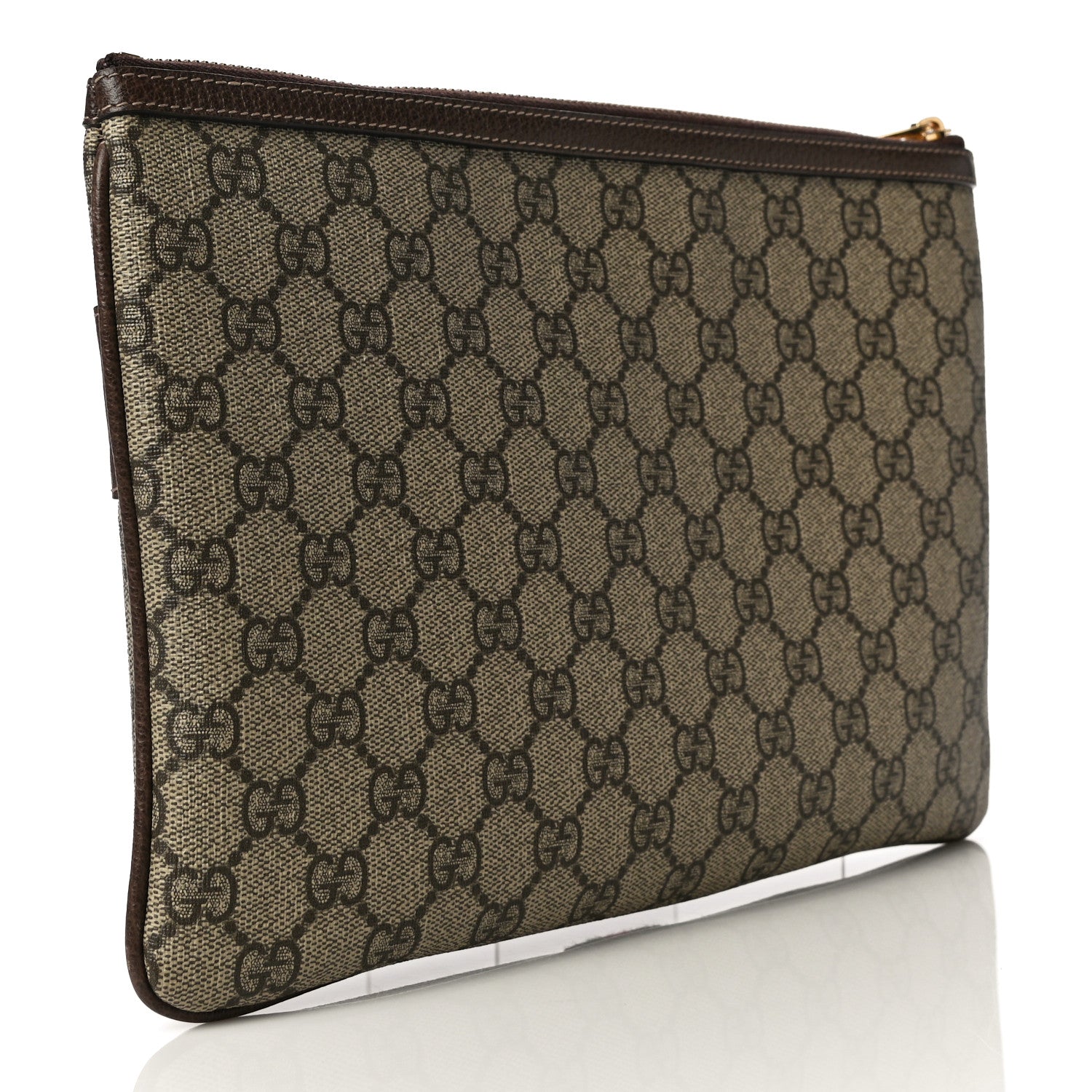 Gucci GG Supreme Monogram Large Ophidia Pouch Clutch Brown 3 of 10