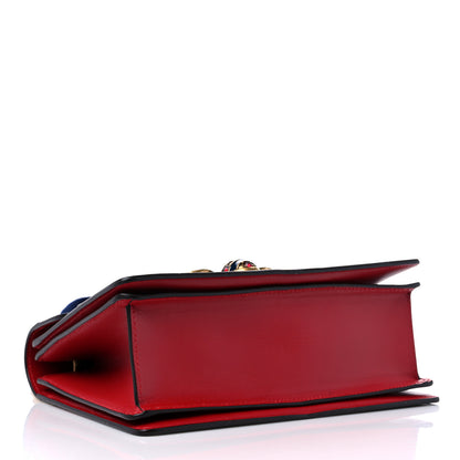 Gucci Calfskin Sylvie Web Small Queen Margaret Top Handle Bag Blue Agata Hibiscus Red Mystic White Sugar Pink 4 of 9
