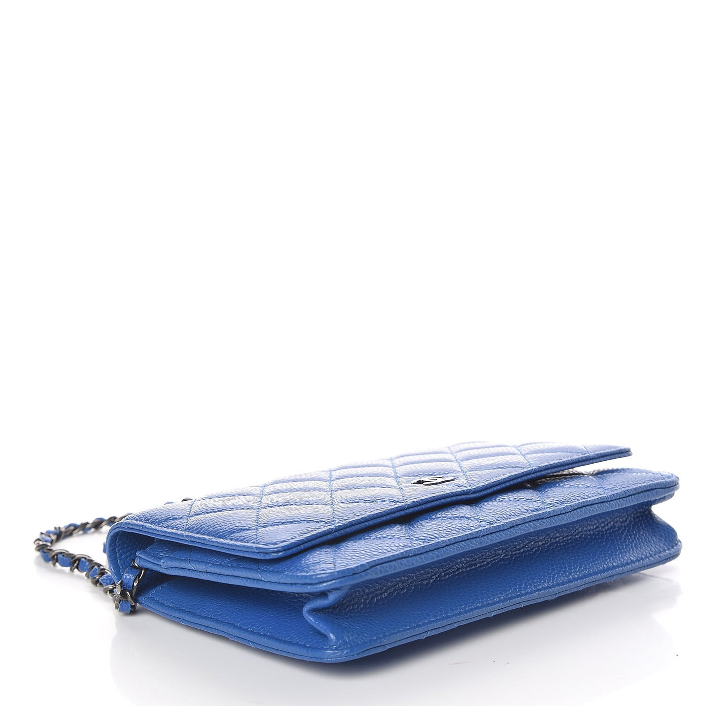 Caviar Quilted Wallet On Chain WOC Blue