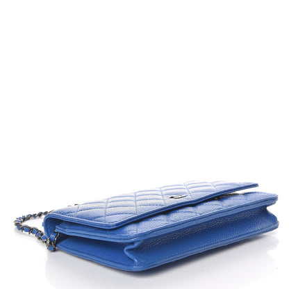 Chanel Caviar Quilted Wallet On Chain WOC Blue 4 of 10