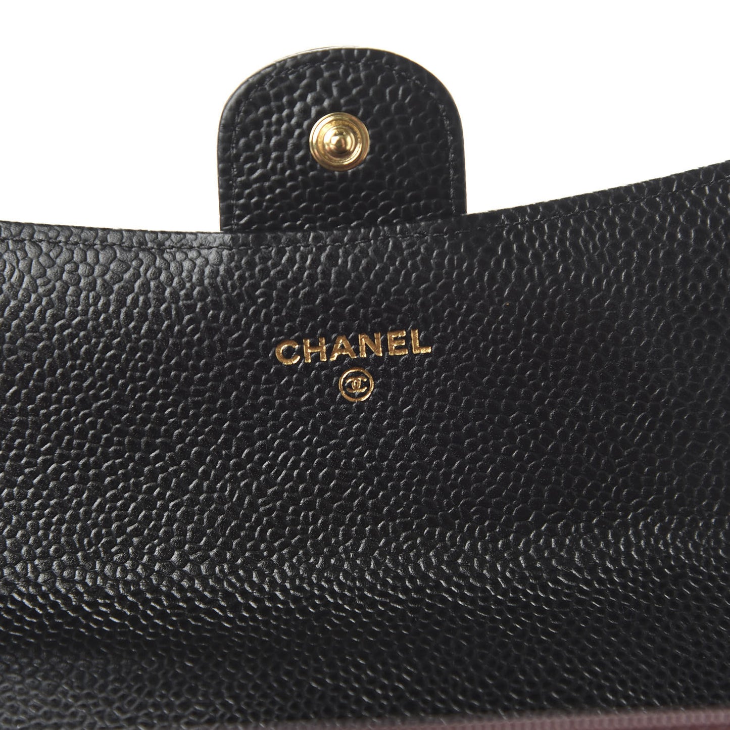 Caviar Quilted Large Gusset Flap Wallet Black
