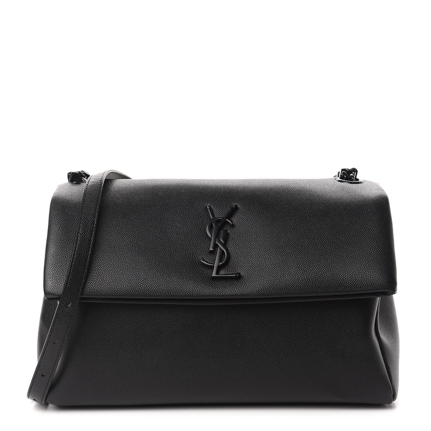 Grain De Poudre Medium West Hollywood Monogram Fold-Over Black