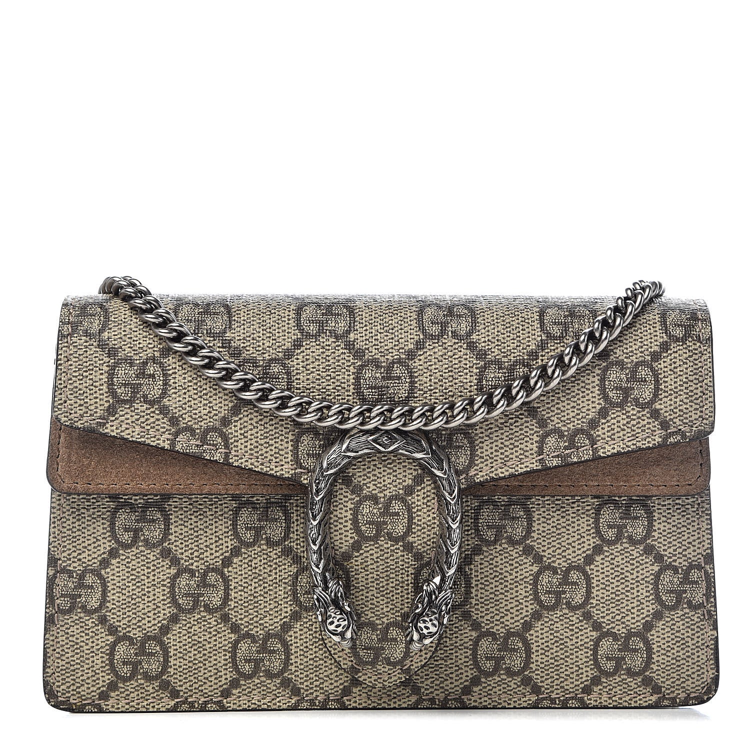 Gucci GG Supreme Monogram Super Mini Dionysus Shoulder Bag Taupe 1 of 11