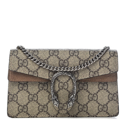 Gucci GG Supreme Monogram Super Mini Dionysus Shoulder Bag Taupe 1 of 11