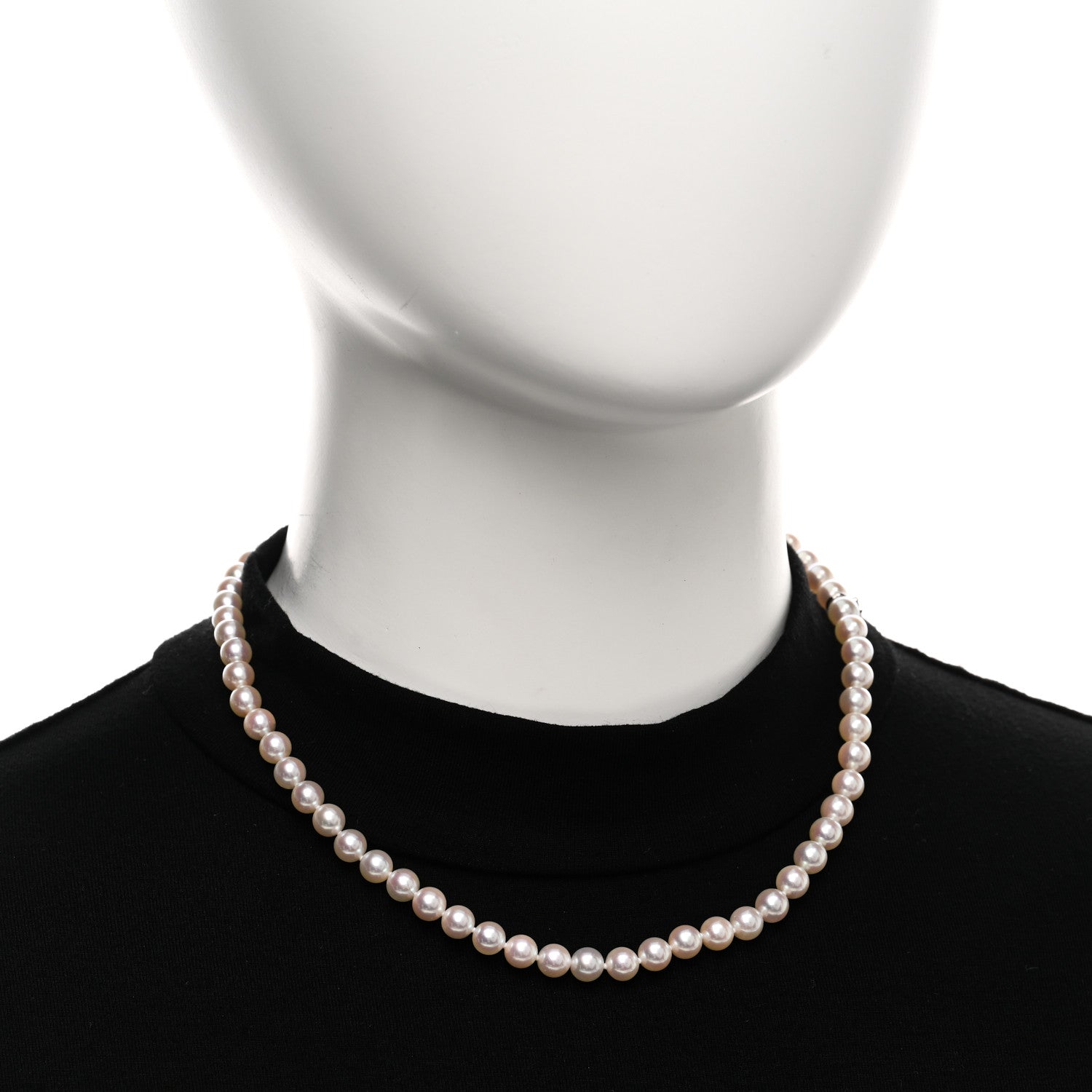 Mikimoto 18K White Gold Akoya Cultured Pearl 6-6.5mm Strand Necklace 16" 2 of 6