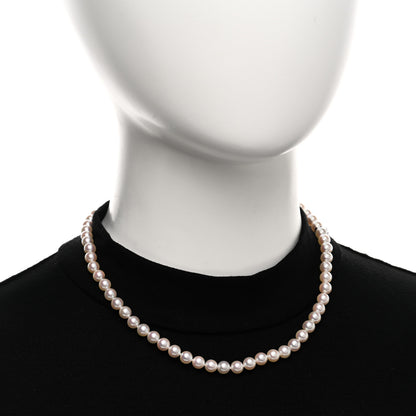 Mikimoto 18K White Gold Akoya Cultured Pearl 6-6.5mm Strand Necklace 16" 2 of 6
