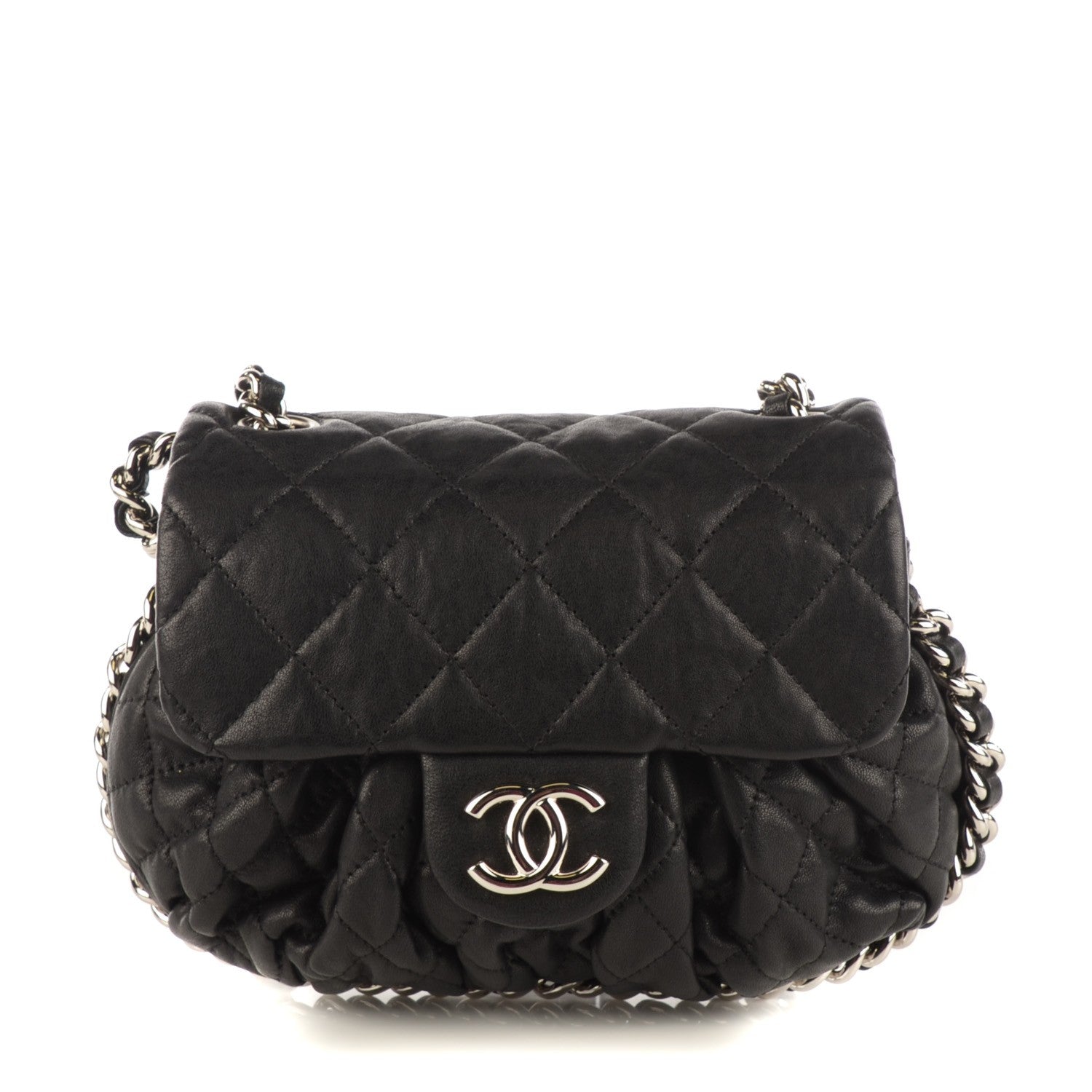 Chanel Washed Lambskin Chain Around Mini Flap Black 1 of 7