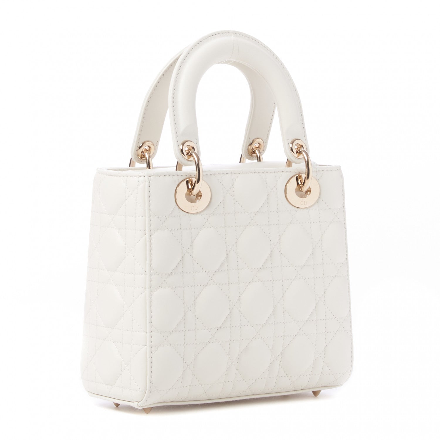 Christian Dior Lambskin Cannage Small My ABCDior Lady Dior White 3 of 11