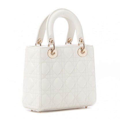 Christian Dior Lambskin Cannage Small My ABCDior Lady Dior White 3 of 11