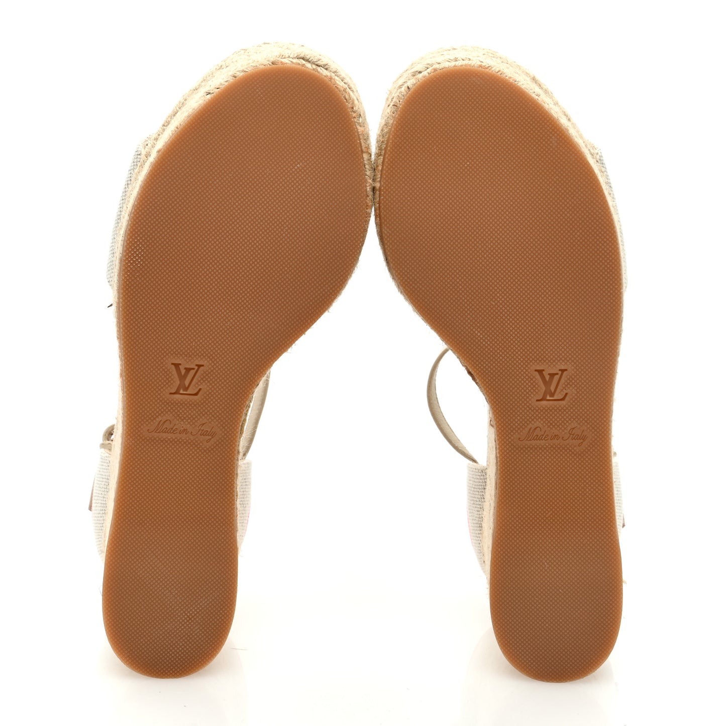 Canvas Monogram Starboard Espadrille Wedge Sandals 38 Rose Pop