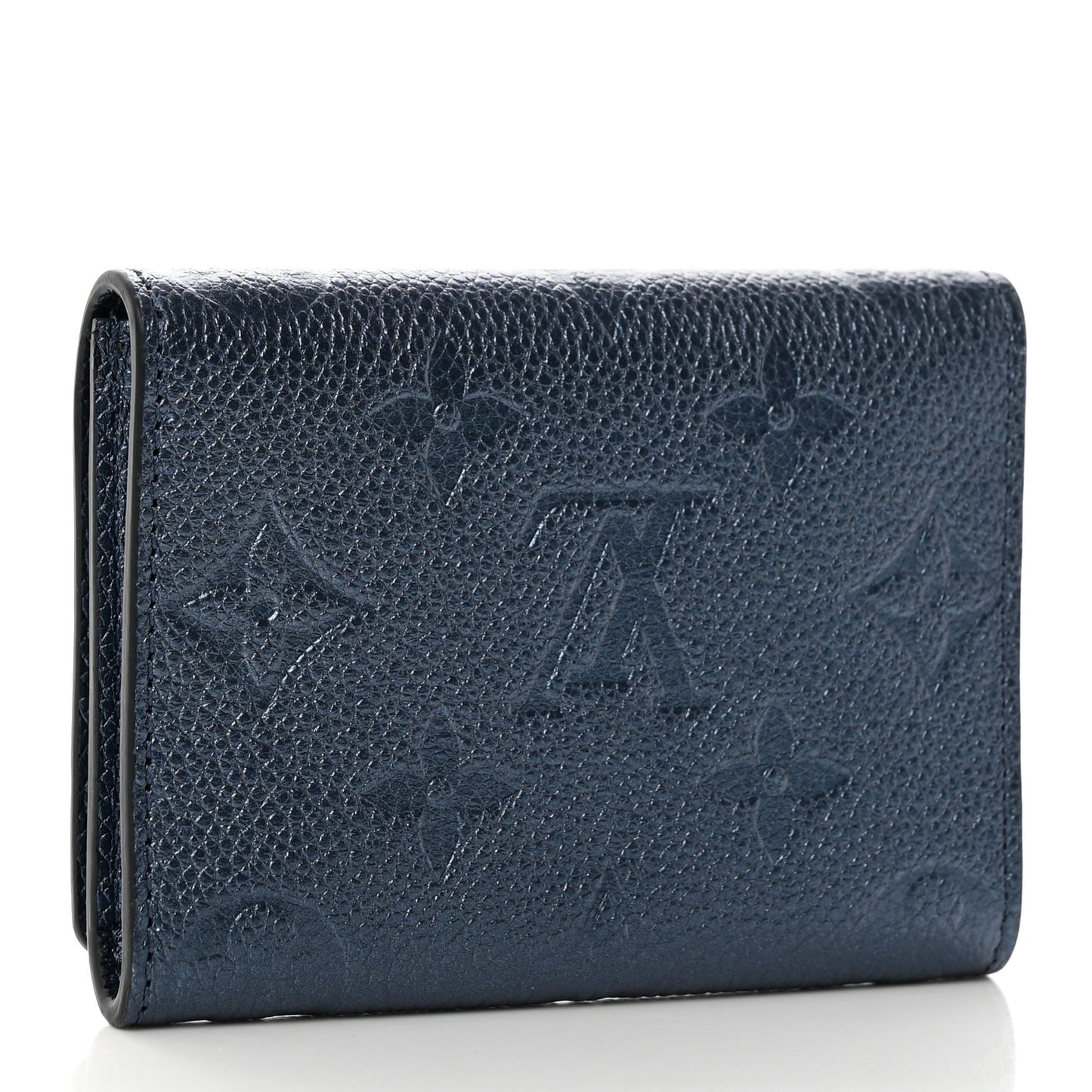 Metallic Empreinte Business Card Holder Navy Nacre
