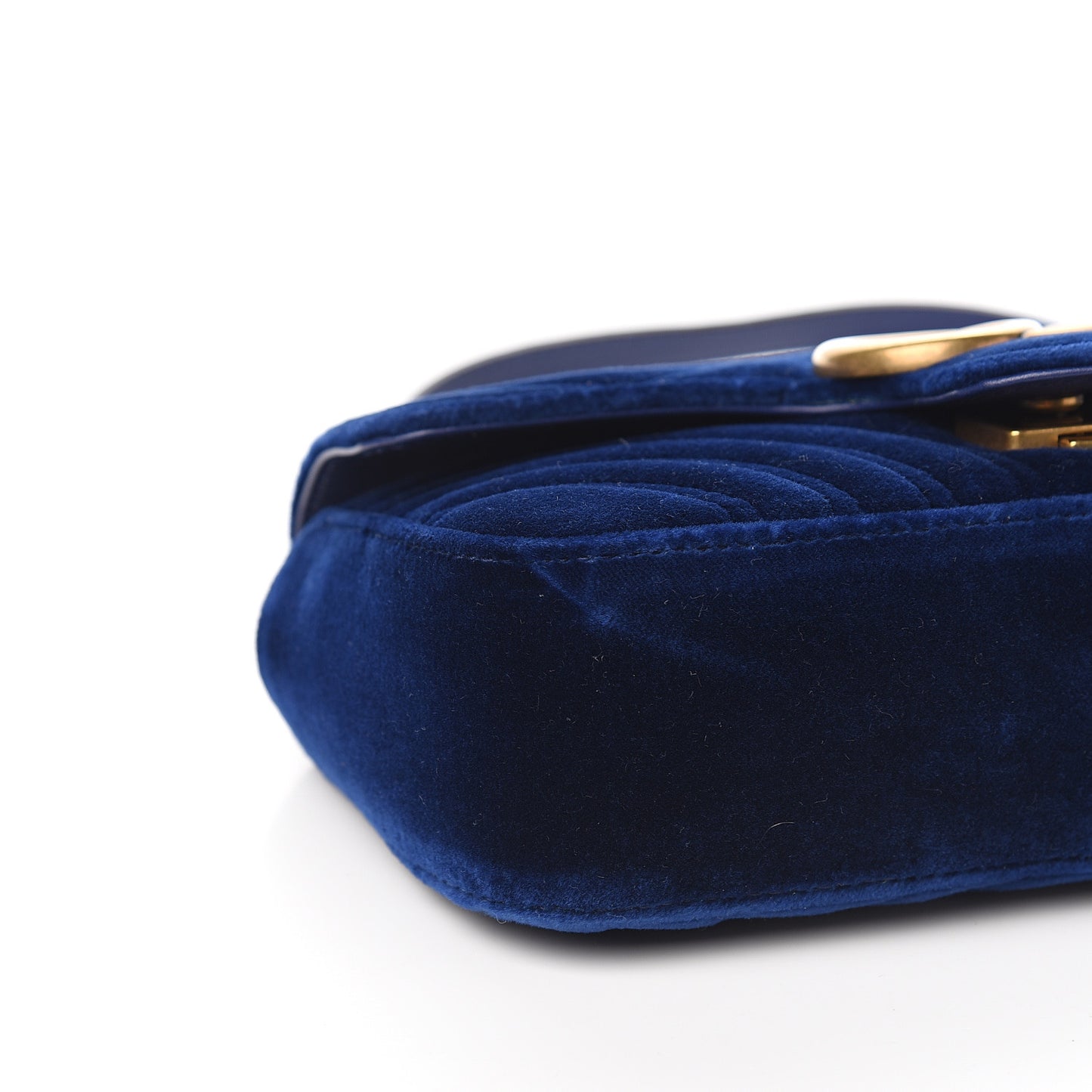 Velvet Matelasse Mini GG Marmont Shoulder Bag Cobalt Blue