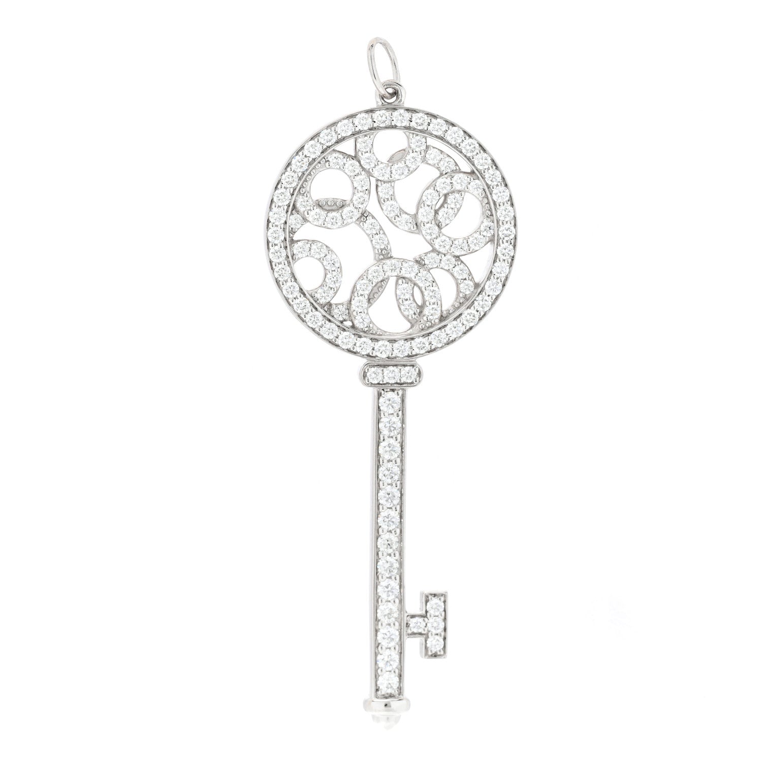 Tiffany Platinum Diamond Bubbles Key Pendant 1 of 4