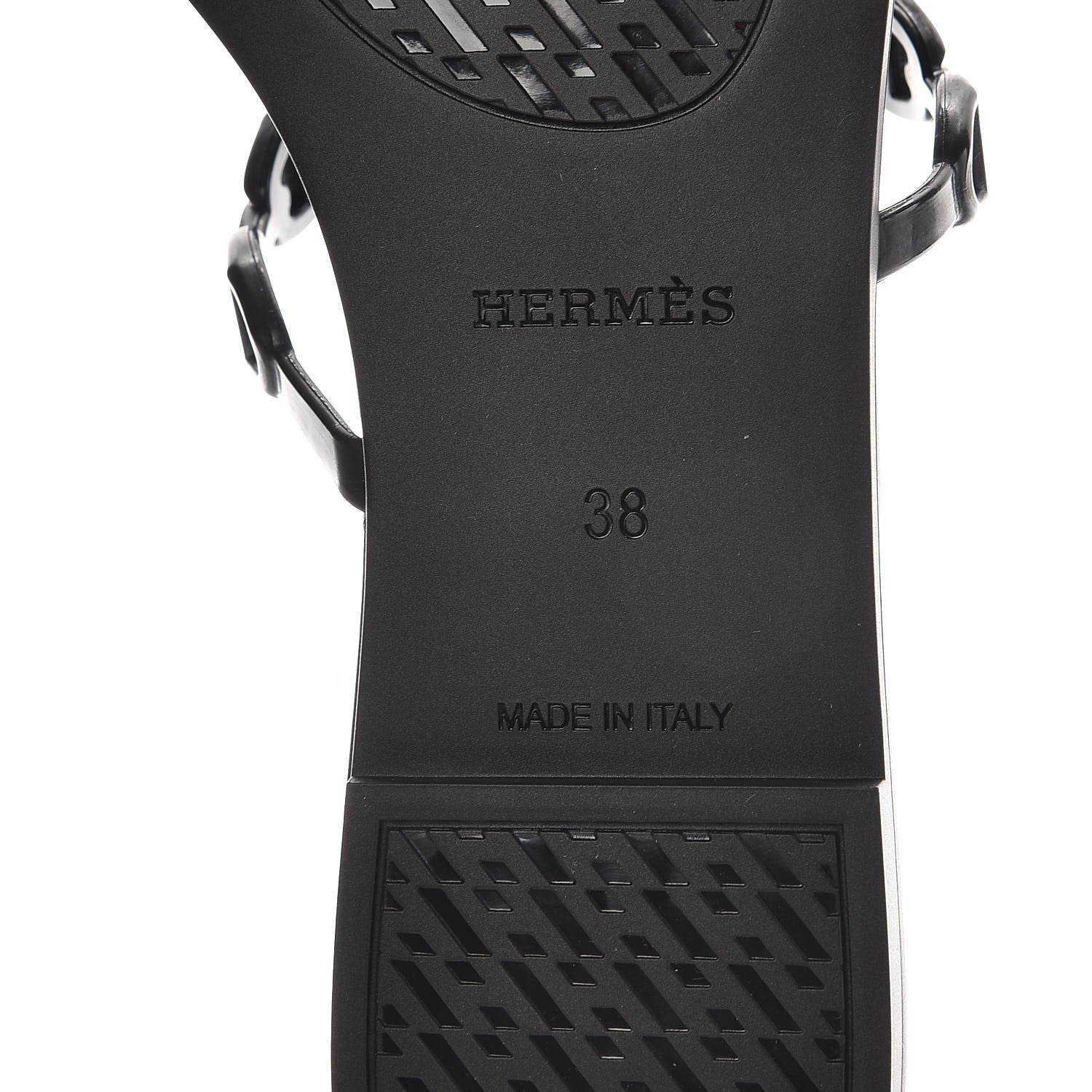 Hermes Rubber Chaine d'Ancre Rivage Sandals 38 Black 6 of 8