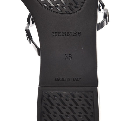 Hermes Rubber Chaine d'Ancre Rivage Sandals 38 Black 6 of 8