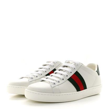 Gucci Calfskin Crocodile Web Womens Ace Sneakers 36 White Green 3 of 8