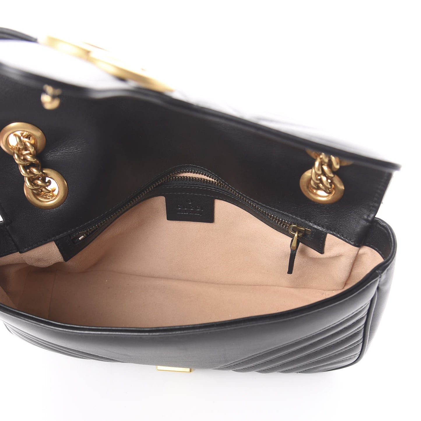 Calfskin Matelasse Small GG Marmont Shoulder Bag Black