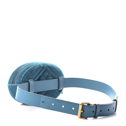 Gucci Velvet Matelasse GG Marmont Belt Bag 85 34 Pavone Cyan 3 of 10