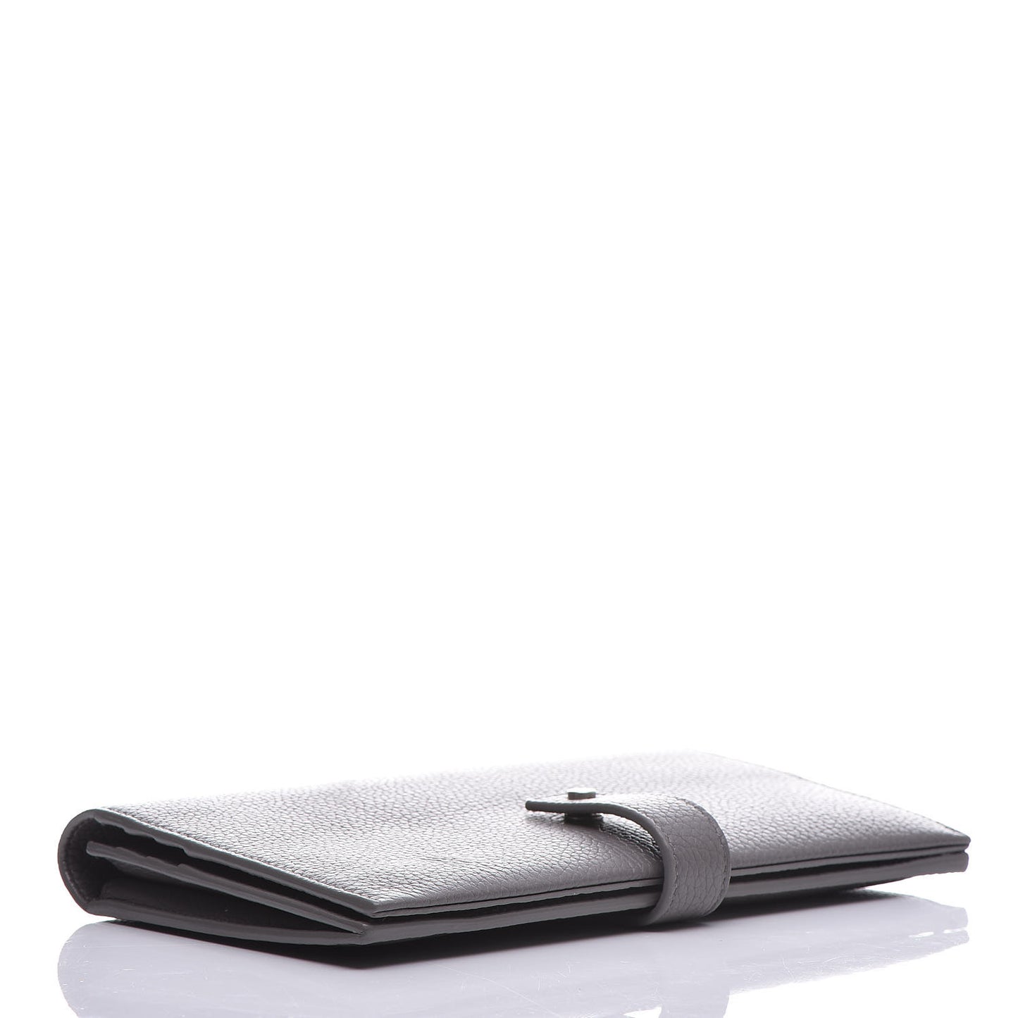 Grained Calfskin Sac De Jour Souple Thin Wallet Fog