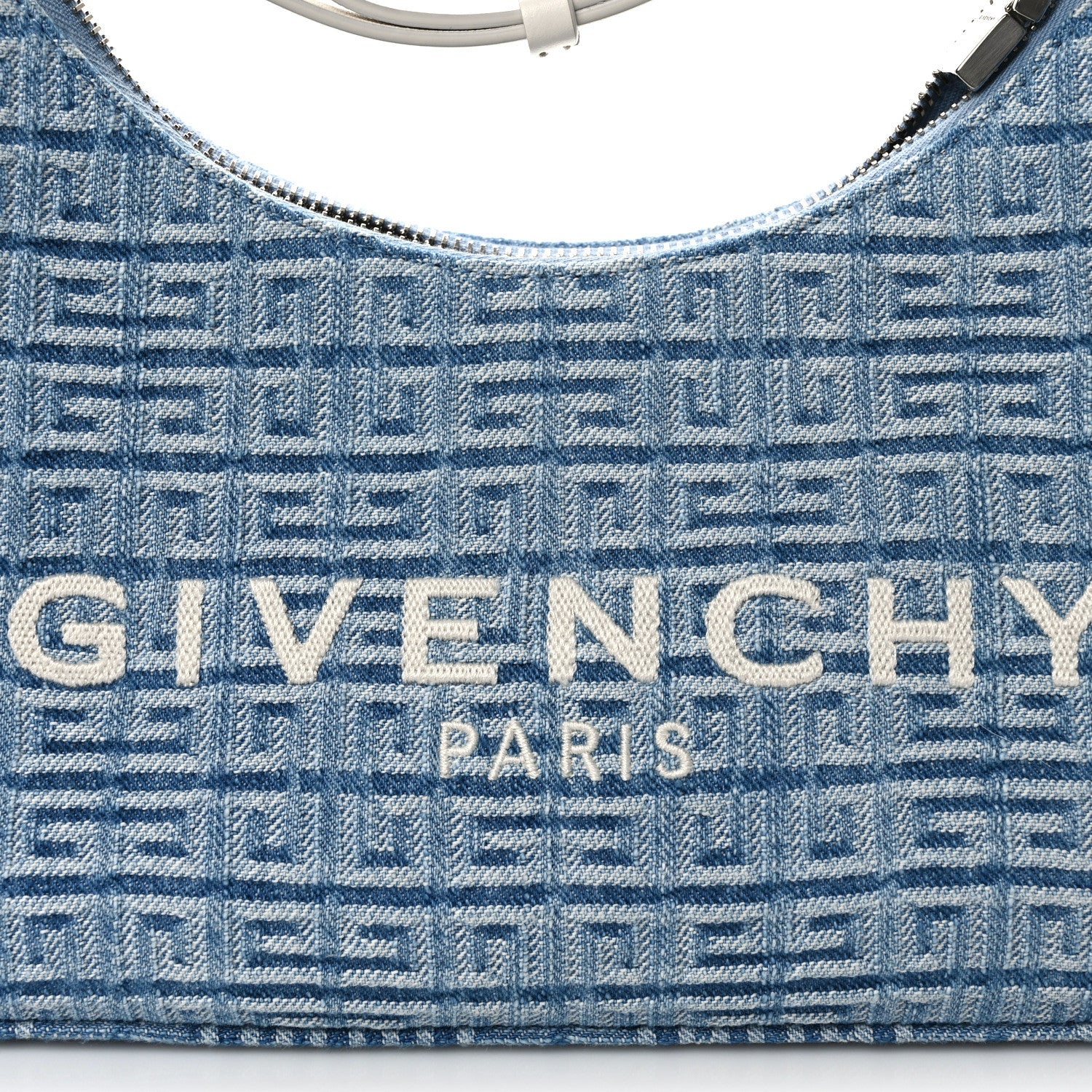 Givenchy Denim 4G Logo Small Moon Cut Out Shoulder Bag Light Blue 8 of 12